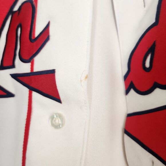 Vintage Cleveland Indians Russell Athletic Jersey Mens Size Large White STAINS - Picture 14 of 14